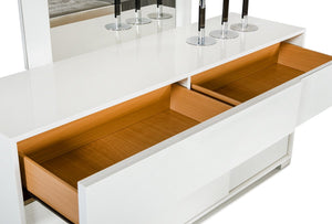 Monida Italian Modern White Dresser&Mirror