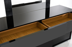 Grawty Italian Modern Black Dresser&Mirror