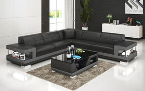 Winscombe Modern Leather Sectional with Storage