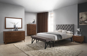 Garner Modern Grey & Walnut Nightstand