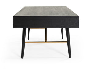 Chieti Modern Black Oak & Gold Coffee Table