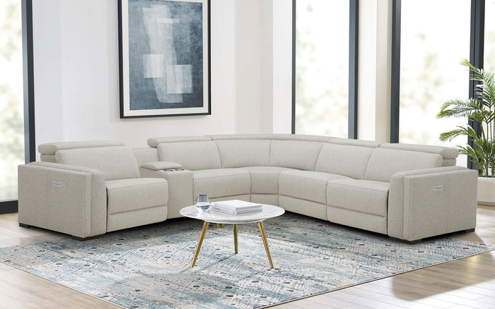 Darcey Fabric L Shape Sectional Sofa With Recliners