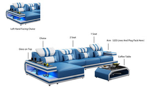 Maximus Modern Recliner Sectional With Mood Light | Futuristic Furniture