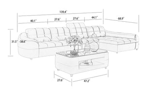 Aumin Small Leather Sectional with Chaise