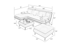 Uldir Mini Modern Leather Sectional