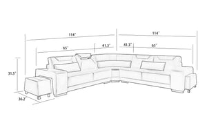 Cristana Modern Leather Sectional