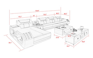 Omont Small Fabric Sectional with Chaise