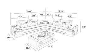 Omont Leather Corner Sectional with LED Light