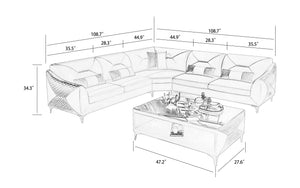 Bysic Leather Symmetrical Sectional