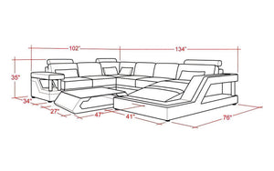 Emerson Leather Sectional With Storage