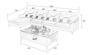 Bysic Small Leather Sectional with Chaise