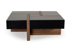 Mokiyo Modern Black & Walnut Coffee Table