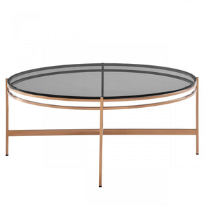 Orvinio - Modern Smoked Glass & Rosegold Coffee Table