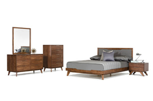 Sohu Modern Grey & Walnut Dresser&Mirror