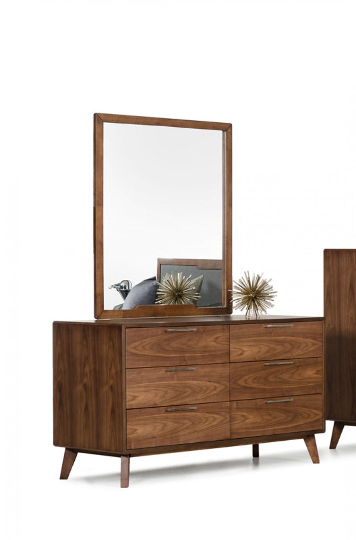 Sohu Modern Grey & Walnut Dresser&Mirror