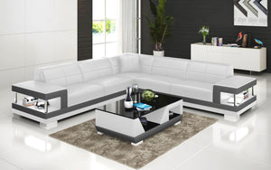 Winscombe Modern Leather Sectional with Storage